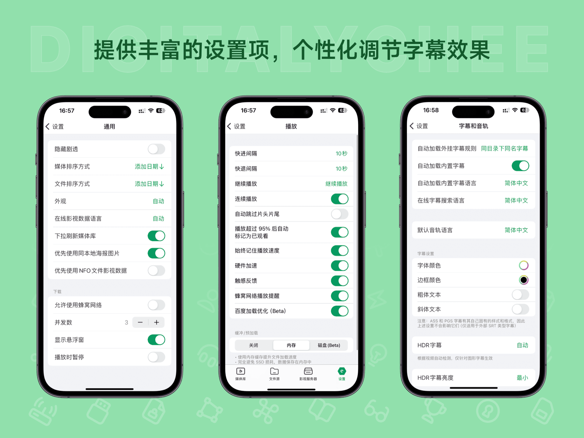 VidHub: 提供丰富的设置项，个性化调节字幕效果
