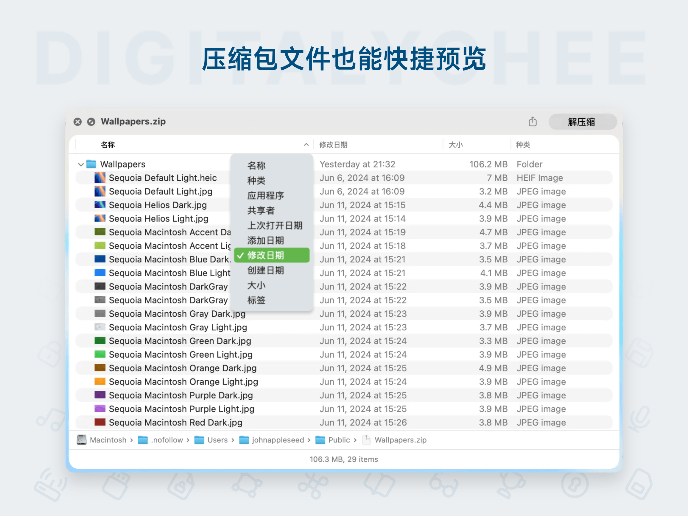 Folder Preview Pro: 压缩包文件也能快捷预览
