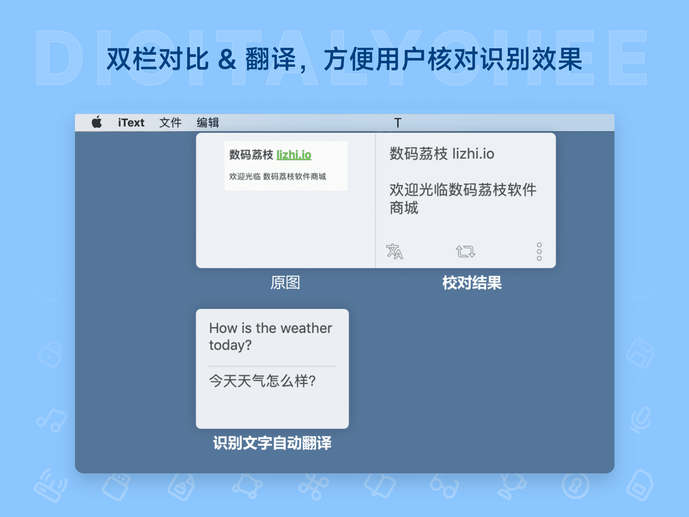 iText: 双栏对比 & 翻译，方便用户核对识别效果