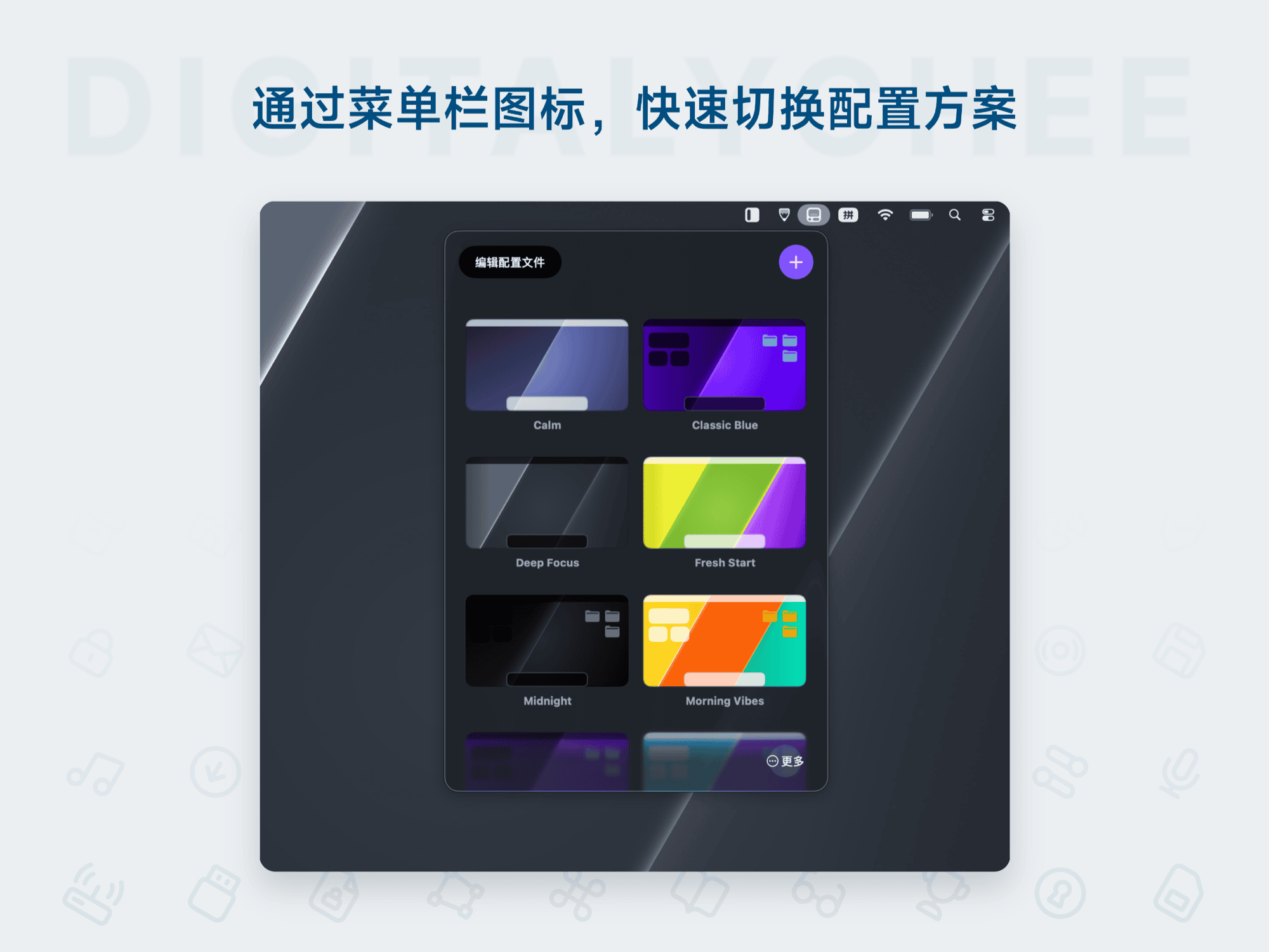 Desktop Composer: 通过菜单栏图标，快速切换配置方案