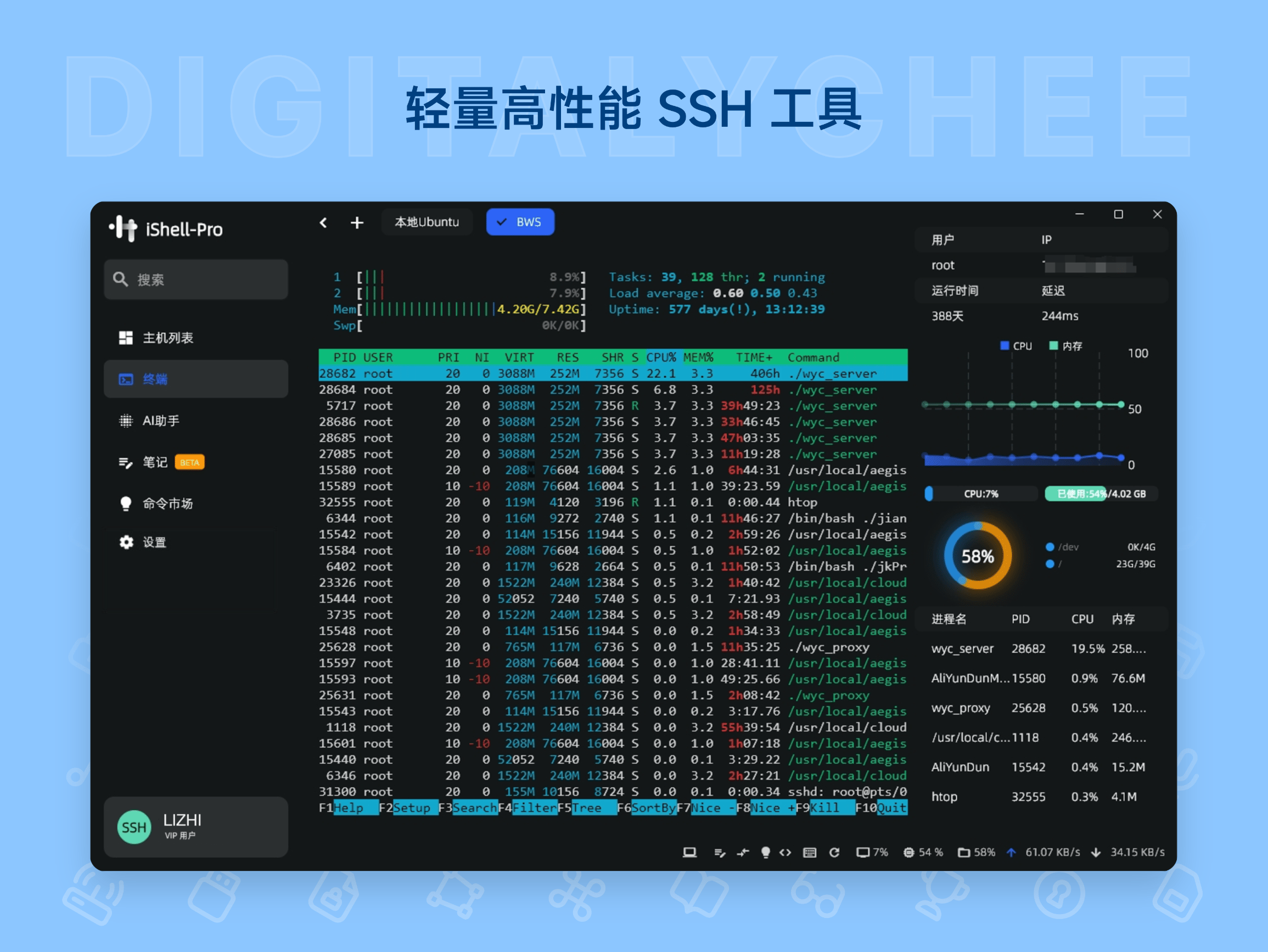 iShellPro: 轻量高性能 SSH 工具