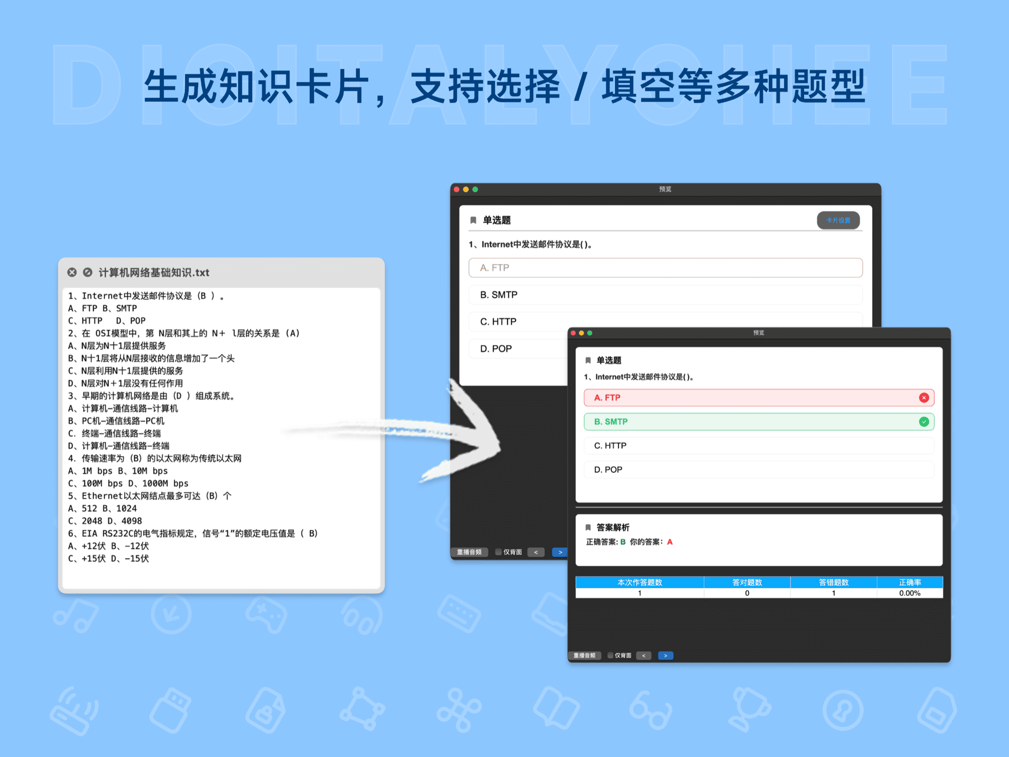 PDF Guru Anki: 生成知识卡片，支持选择 / 填空等多种题型