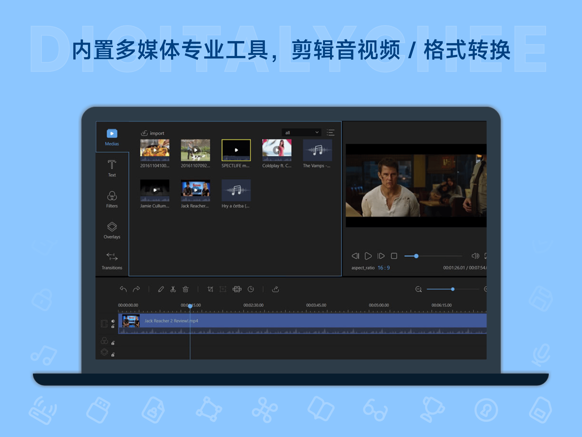 Apowersoft Unlimited: 内置多媒体专业工具，剪辑音视频 / 格式转换